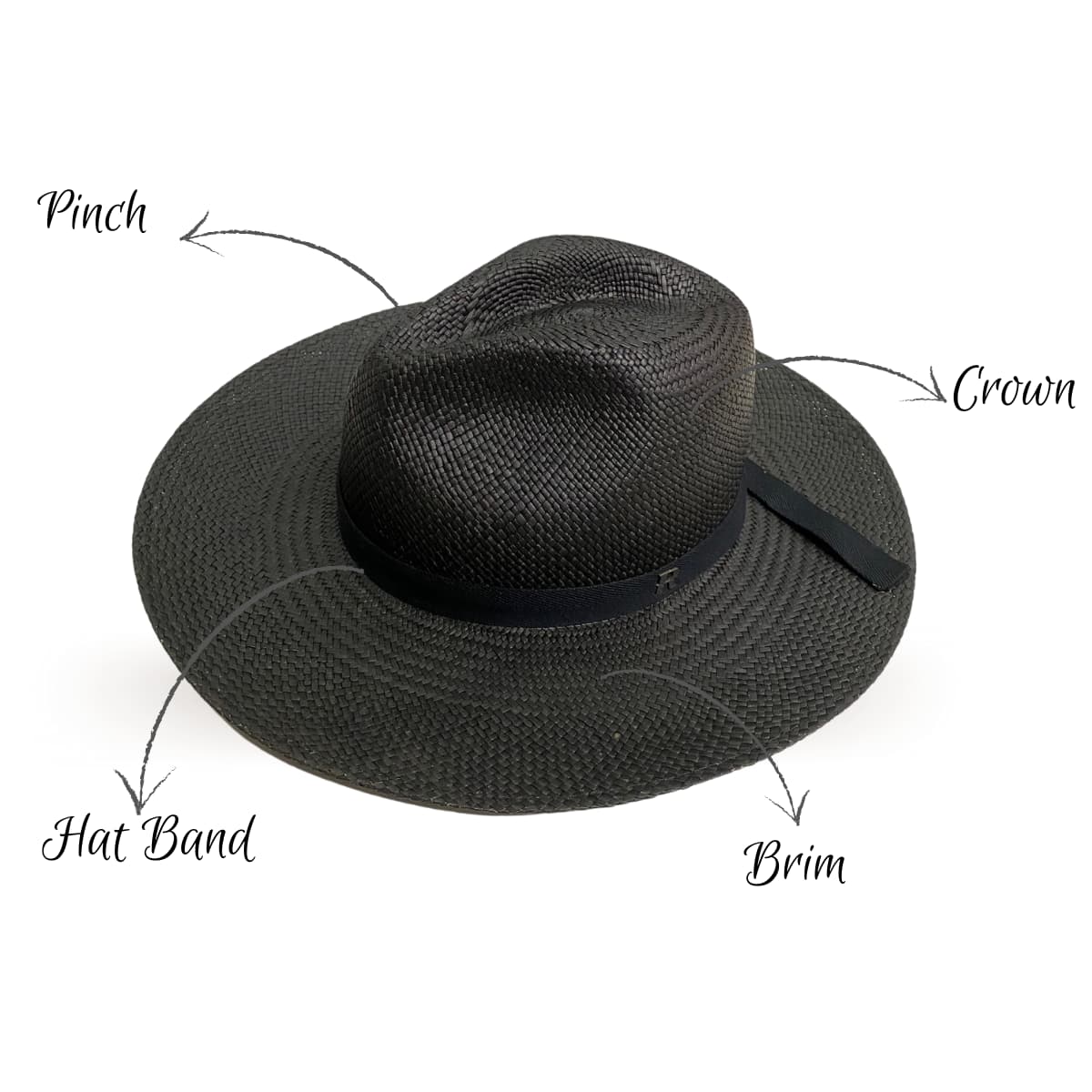 Paros Panama Hat Black for Women